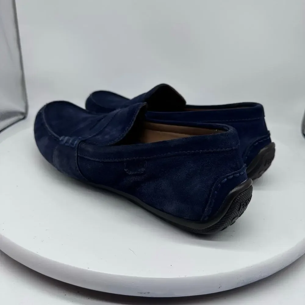 Polo Reynold Navy Blue Leather Oxford Loafers Driving Aviator Shoe Mens Size 13